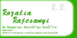 rozalia rajcsanyi business card